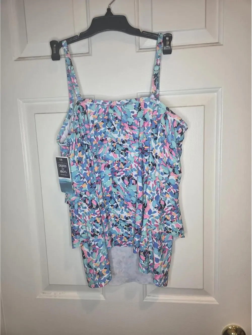 Size 16 - Swim Solutions Floral Print Tankini Swim Top - Picture 4 of 5